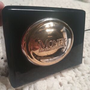 Vintage Designer MONET TM New York London Paris Clear Desk Paper Weight RARE